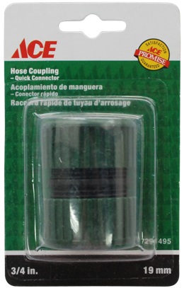 Ace Quick Connect Hose Coupling, 3/4 inch, Female to Female, Plastic JY2403