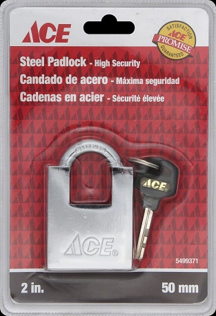 Ace High Security Padlock, 2 inch, Solid Steel PADLOCK018