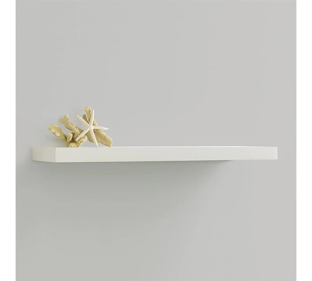 Ace Floating Shelf with Metal Brackets, 36 inch x 8 inch x 1.2 inch H, White SL36W