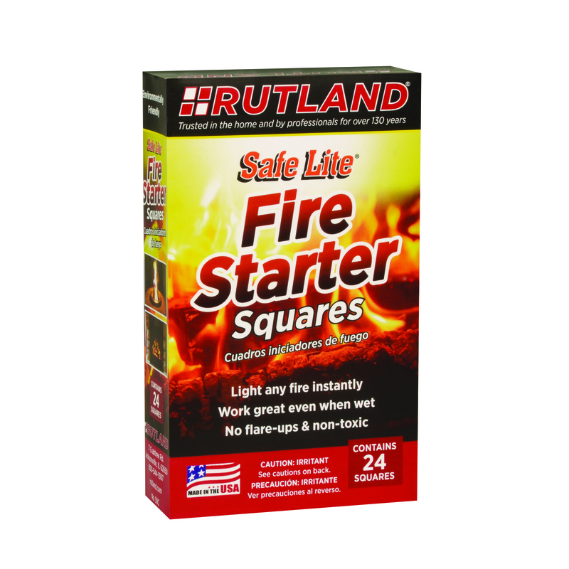 Rutland Safe Lite Fire Starter Squares, Wood, Pack of 24 50C
