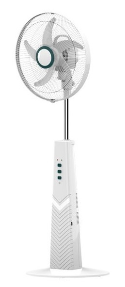Akko Star Rechargeable Floor Fan, 18 inch Dia, 40W, DC 12v Input, White, Low Speed 9.5 hours AK3746HB
