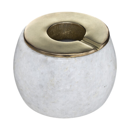 Atmosphera Createur d'interieur EDI Ashtray, 12 cm Dia. Marble, White 178718
