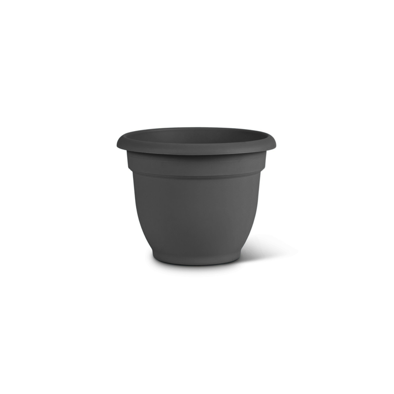 Bloem Ariana Flower Pot, 8 inch Dia, Polyresin, Charcoal Color AP08908