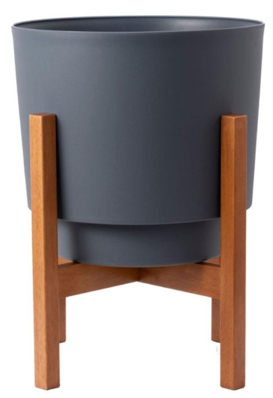 Bloem Bloem Hopson Planter With Stand 16 inch charcoal size: 16inch
