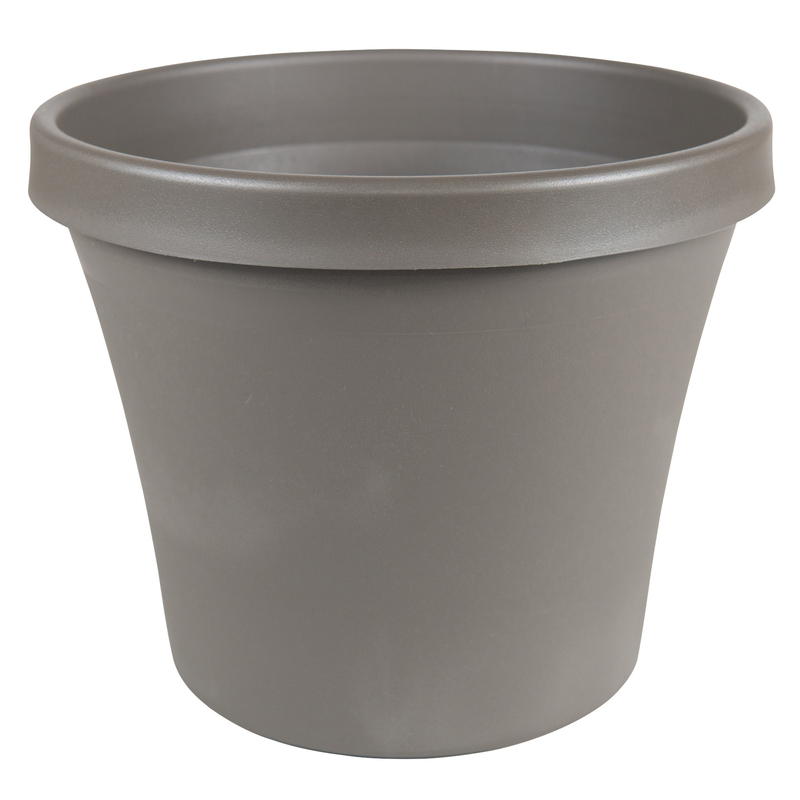 Bloem Terrapot FlowerPot, 12.6 inch H x 14.9 inch Dia, Resin, Charcoal TR14908