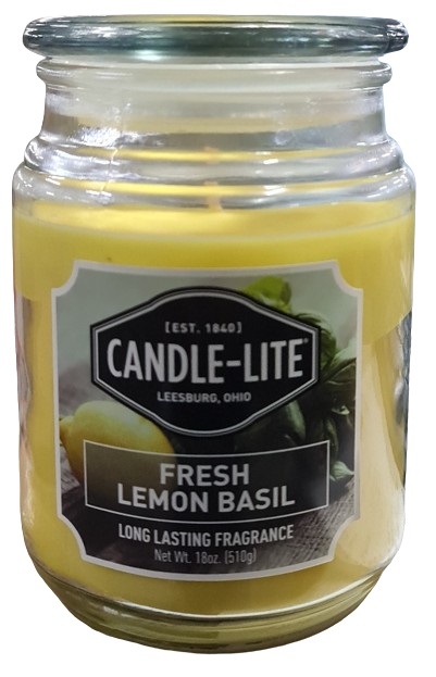 Candle-Lite 532 ml. Scented Candle, Fresh Lemon Basil Scent 3297626