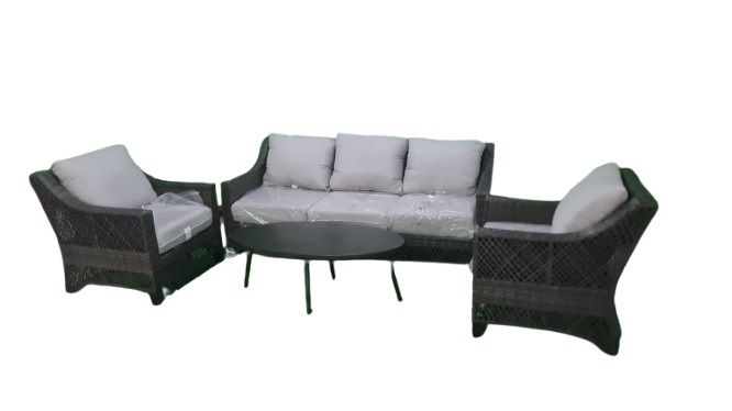 Canopy Home & Garden Adair 4-Pcs Deep Seating Set, Includes 2 Chairs, 1 Sofa & 1 Small Table, Beige Cushions DPS2500ADA