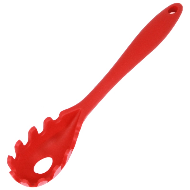 Chef Craft Spaghetti Fork, 11.5 inch, High Temperature, Silicone, Red 13041