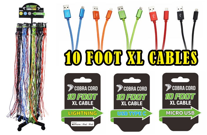 كوبرا كيبل شاحن جوال من نوع Cord Lightning بطول 10 أقدام، منفذ Micro USB 172762