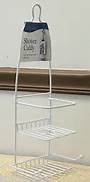 Spectrum Shower Caddy, 6 inch x 4.5 inch x 16.5 inch, Vinyl Coating, Steel/Plastic, White 71100