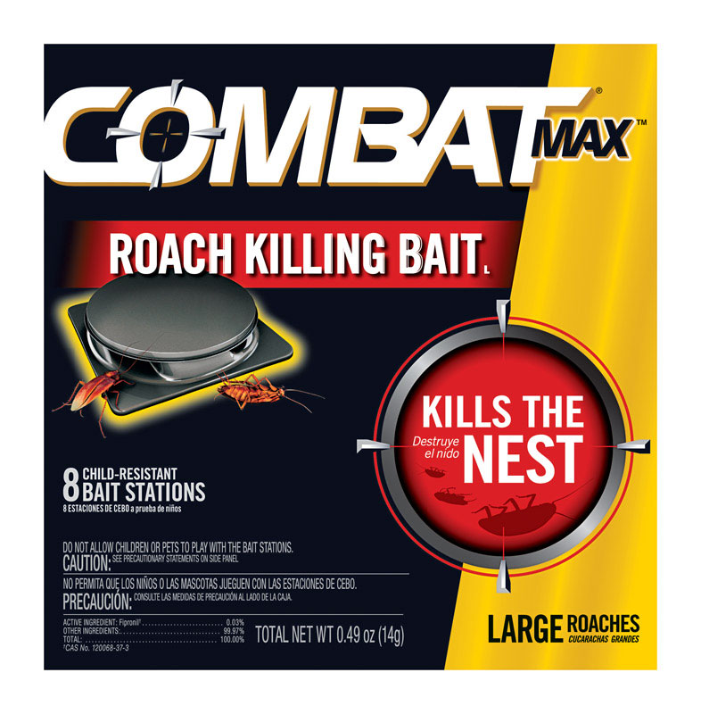 Combat Max Large Roach Killing Bait, 8 Child-Resistant Bait Stations, Kills Nest 51913