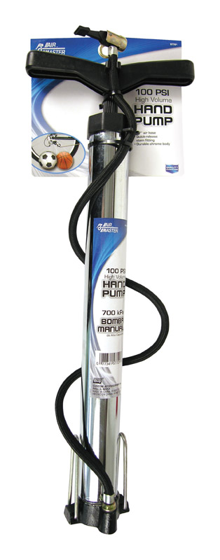 Custom Accessories Hand Pump, 100 PSI, 27 inch Hose, Chrome Finish 57700