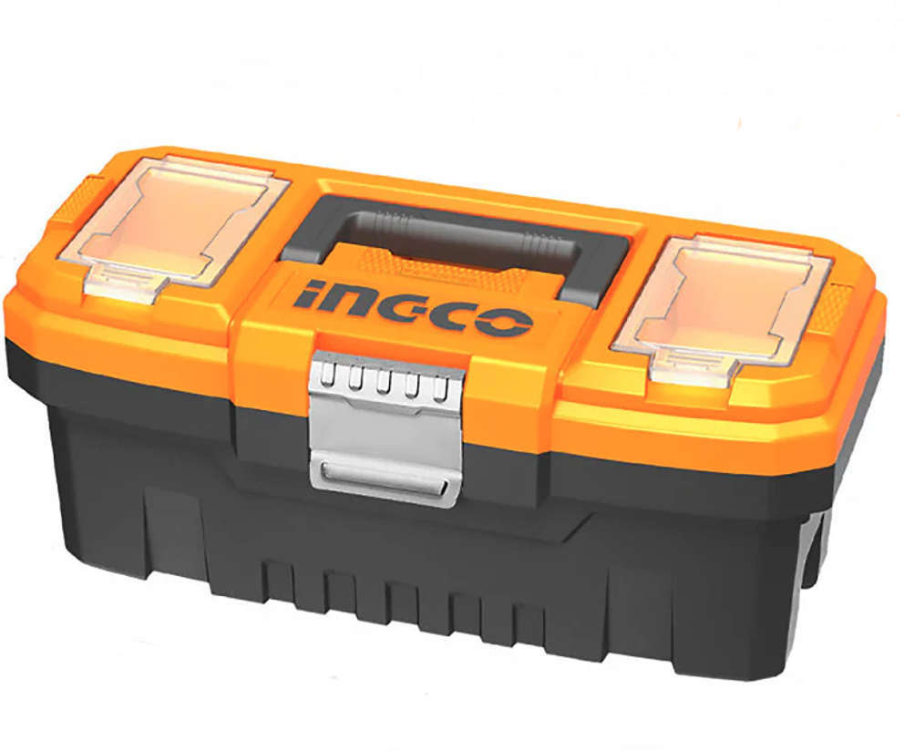 INGCO 14-inch plastic tool box with removable tray and 10 kg load capacity PBX1401