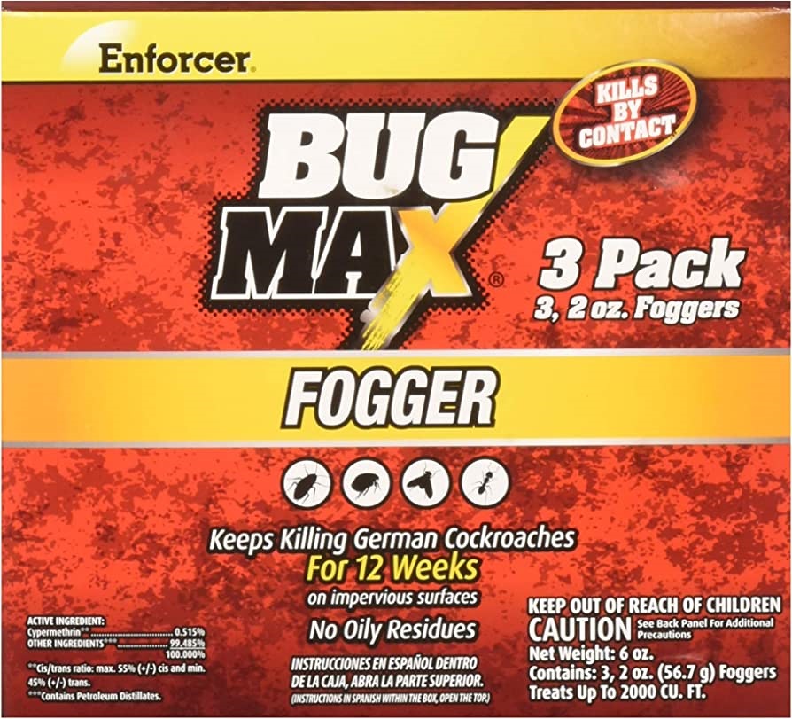 Enforcer BugMax Fogger, 59 ml, Pack of 3, Kills German Cockroaches For 12 Weeks, Indoor Use EBMFOG2