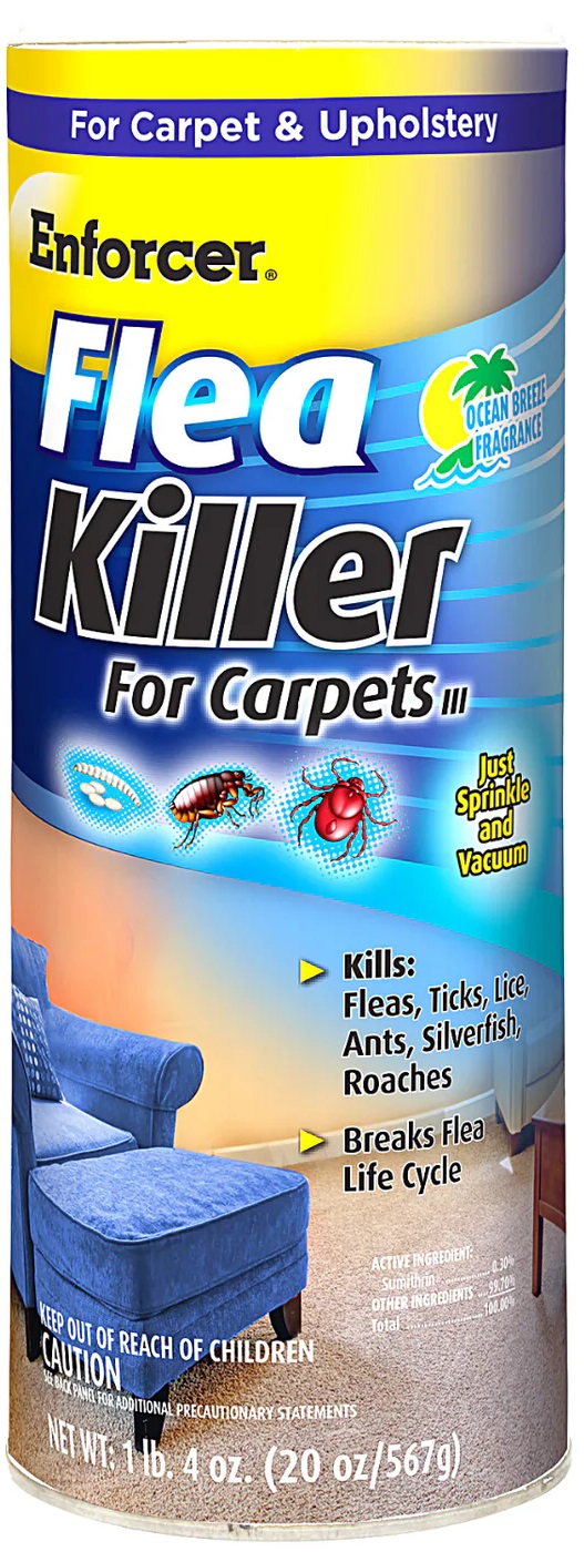 Enforcer Flea Killer For Carpets, 591 ml, Powder Type, Ocean-Breeze Scent EFKOB203