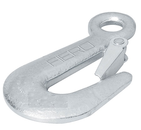 Fiero Fast Eye Snap Hook, 16 mm Eye, Max Load 1000 KG, Forged Carbon Steel, Galvanized Finish 44076