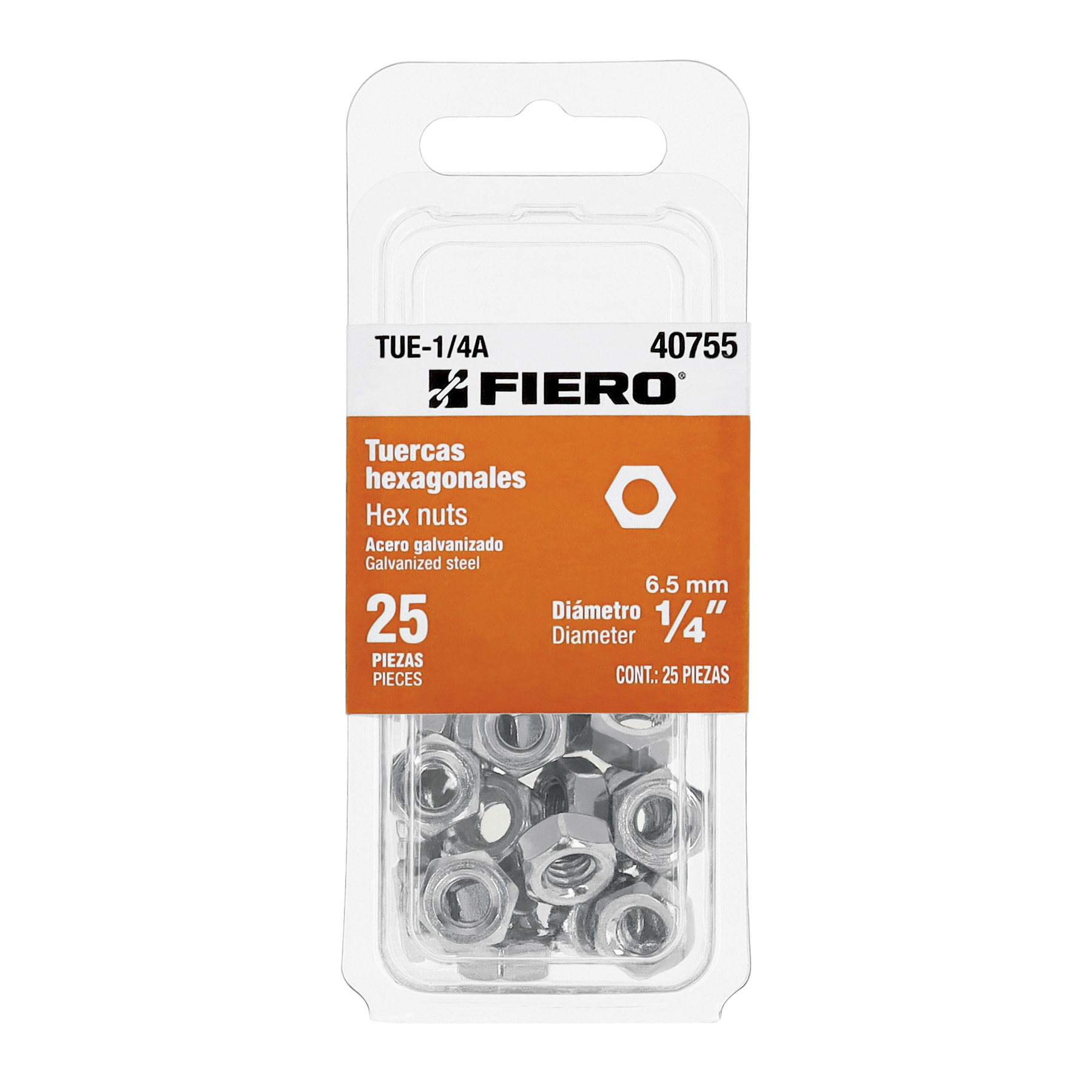 fiero Fiero Galvanized Steel Hex Nut 1 Pieces Galvanized Steel Allow Hold And Fix Joints Removable Elements 40755 silver