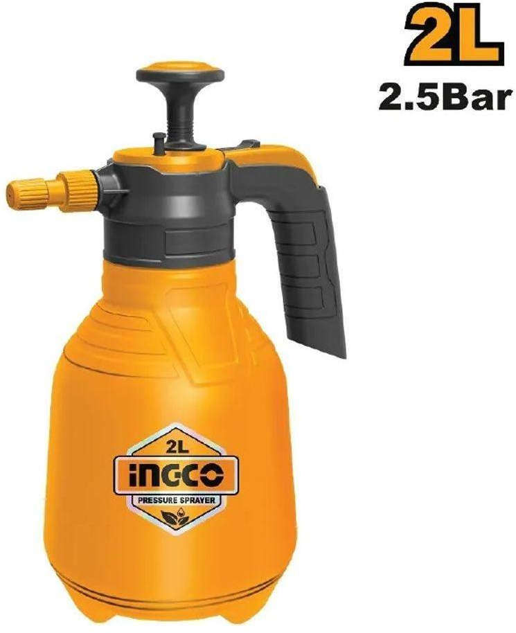 INGCO 2L handheld pressure sprayer with adjustable nozzle and 2.5 bar pressure rating HSPP20202