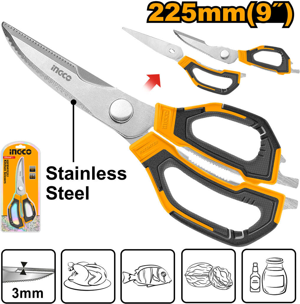 INGCO Kitchen Scissors 225mm HSCRS822251