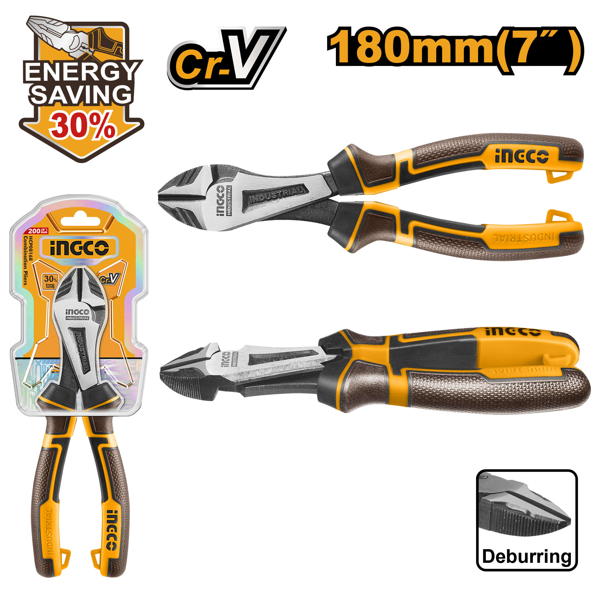 INGCO Diagonal Cutting Plier 180mm HHHDCP28180