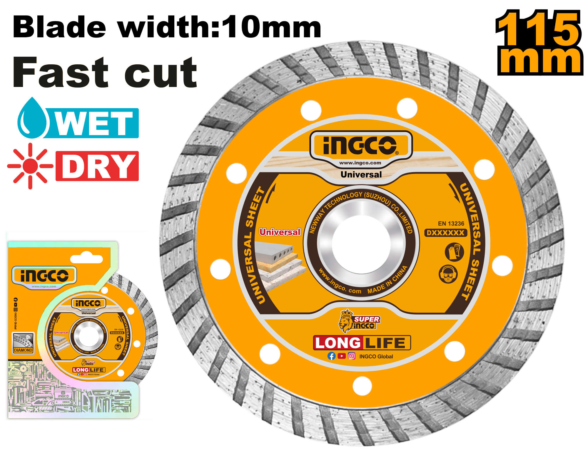 INGCO Diamond Cutting Disc 115mm DMD031152