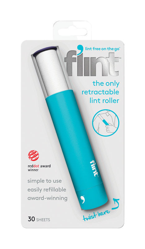 Flint Retractable Lint Roller, 30 Sheets, Paper, Light Blue FLD002BH-TP-US