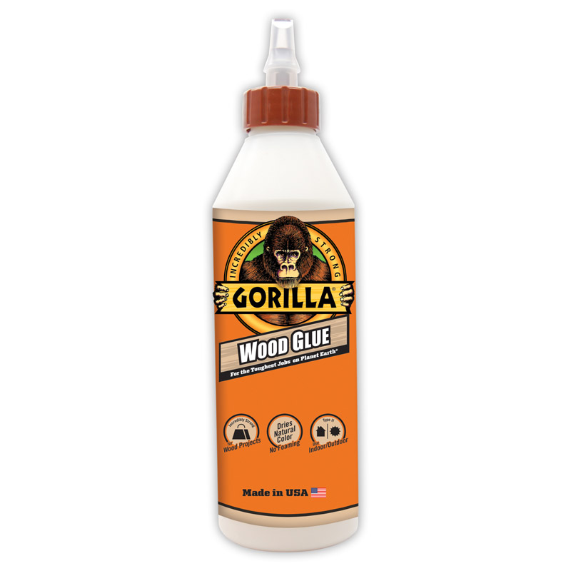 Gorilla Wood Glue, 1L. Dries Natural Color, Indoor/Outdoor 6206001