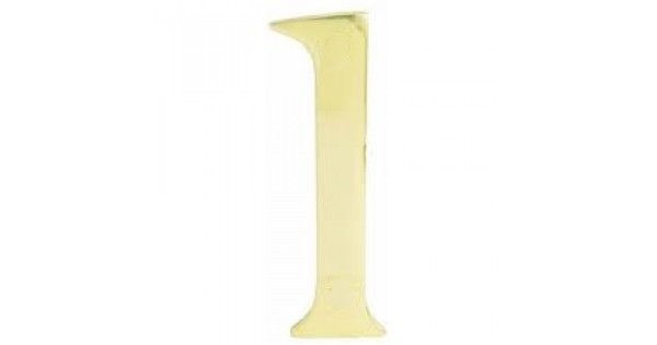 Hermex House Number  inch1 inch, 4mm Thickness, 4 inch, Solid Brass 43679