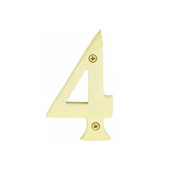 هيرمكس رقم منزل خارجي "4"، سمك 4 مم، 4، نحاس صلب 43682