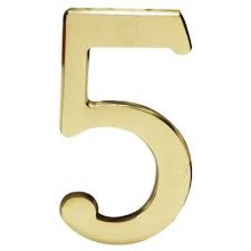 هيرمكس رقم منزل خارجي "5"، سمك 4 مم، 4، نحاس صلب 43683