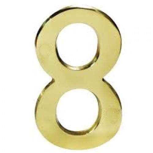 هيرمكس رقم منزل خارجي "8"، سمك 4 مم، 4، نحاس صلب 43686