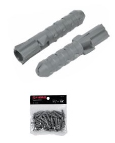 hermex Hermex 1 Plastic Anchor Pack 50 44199 1/4 inch size: 1/4 inch