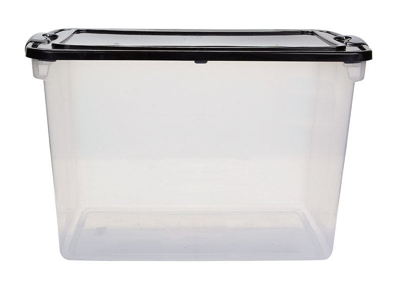 Homz Latching Storage Tote 112 qt. Black 3450CLBKTS.06