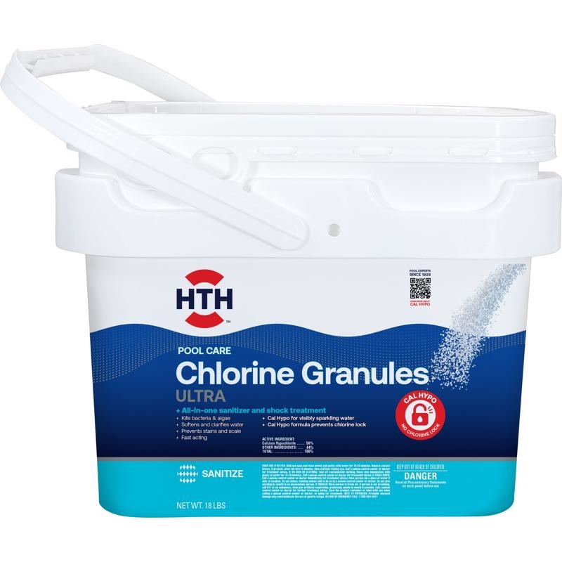 HTH Pool Care Chlorine Granules, 8.16 kg. All-in-one Sanitizer & Shock Treatment 22018