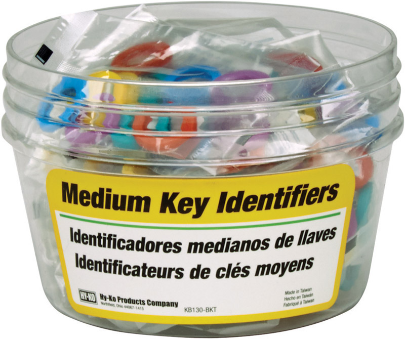 Hy-Ko 2GO Key Identifier, Vinyl, Assorted Colors KB130BKT