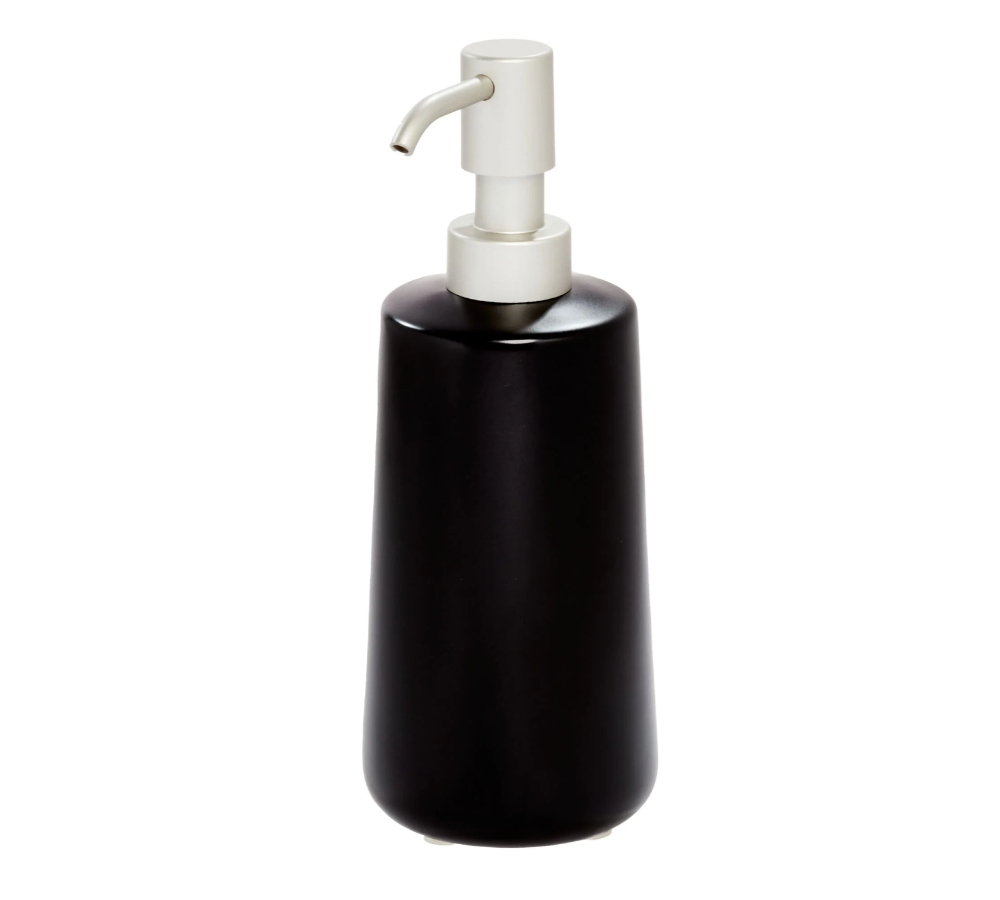 iDesign Eco Vanity Tall Soap Pump, Ceramic, Matte Black DS28287