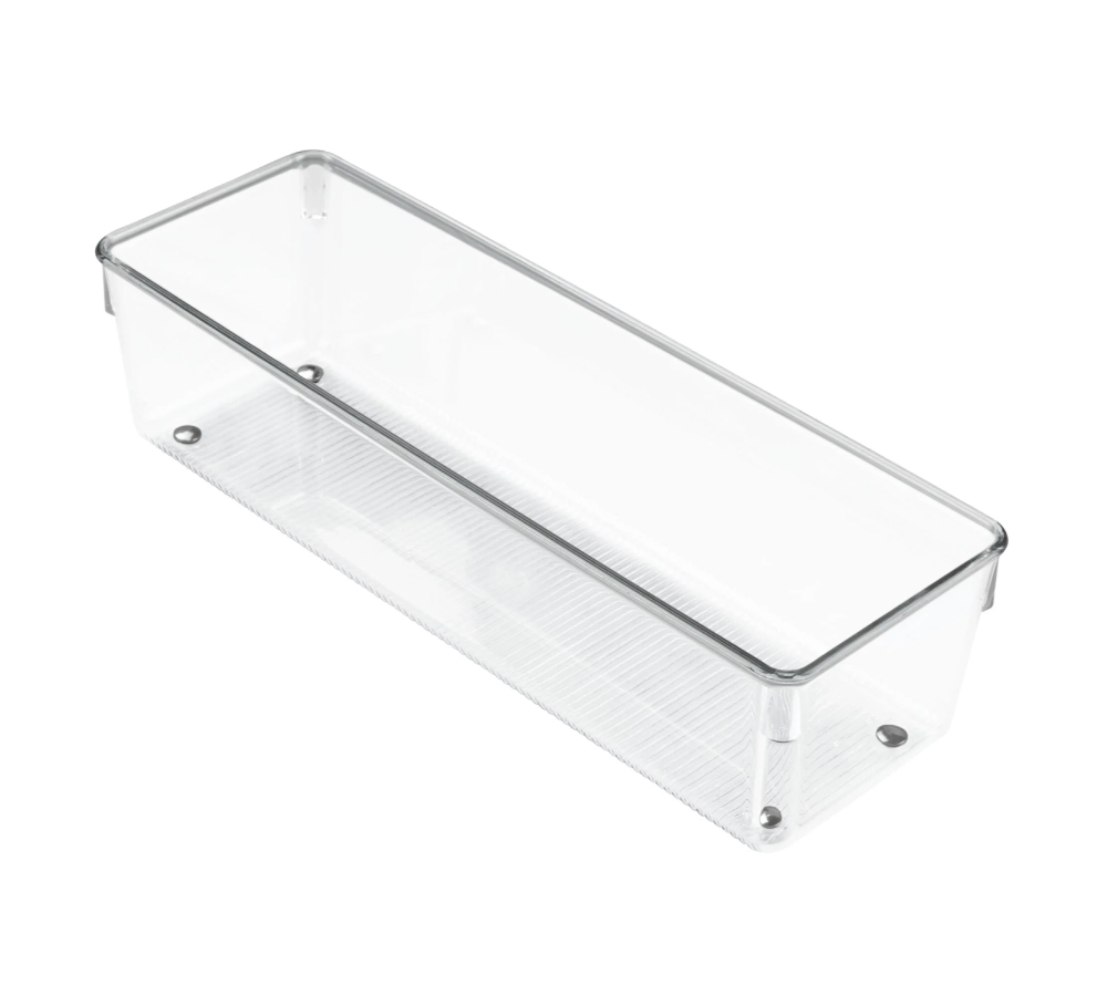 iDesign Linus Drawer Organizer, 4 inch x 12 inch x 3 inch, Plastic, Clear DS52930