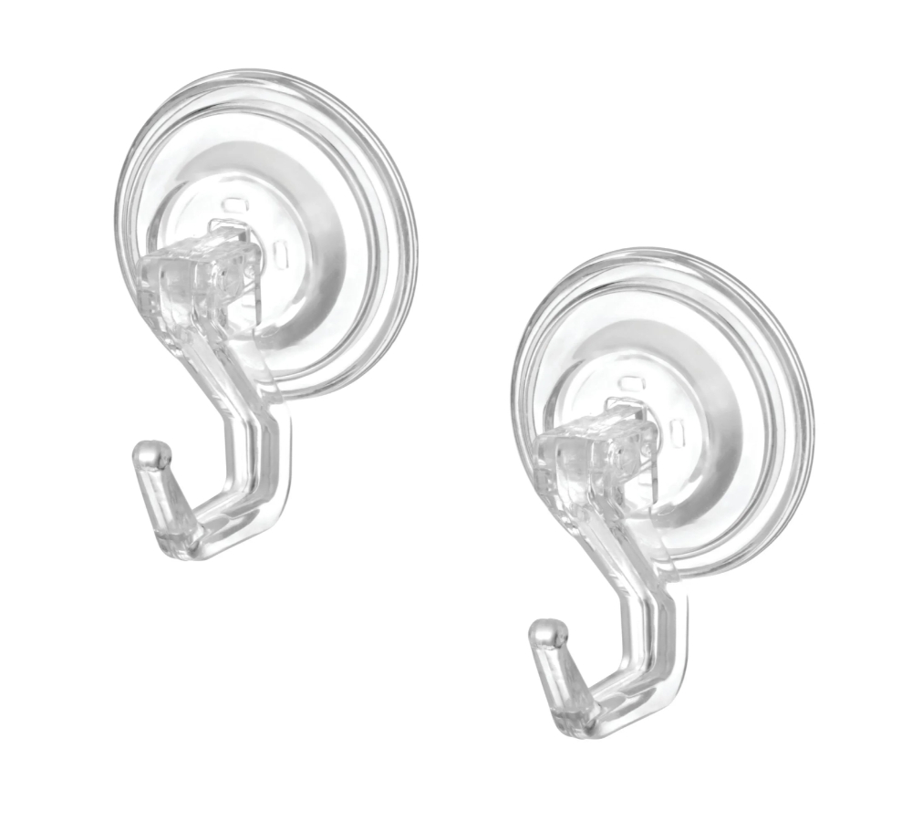 InterDesign InterDesign Power Lock Suction Hooks Pack 2 Clear DS52820