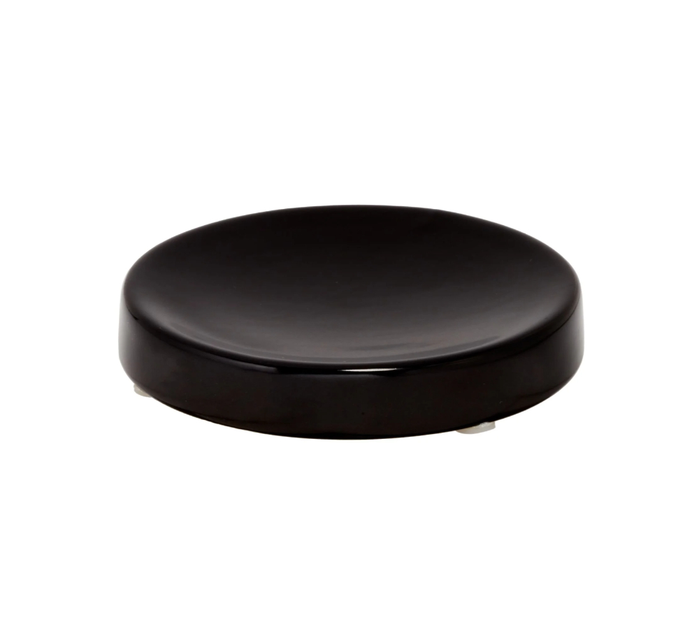 iDesign Eco Vanity Soap Dish, Ceramic, Matte Black DS28217