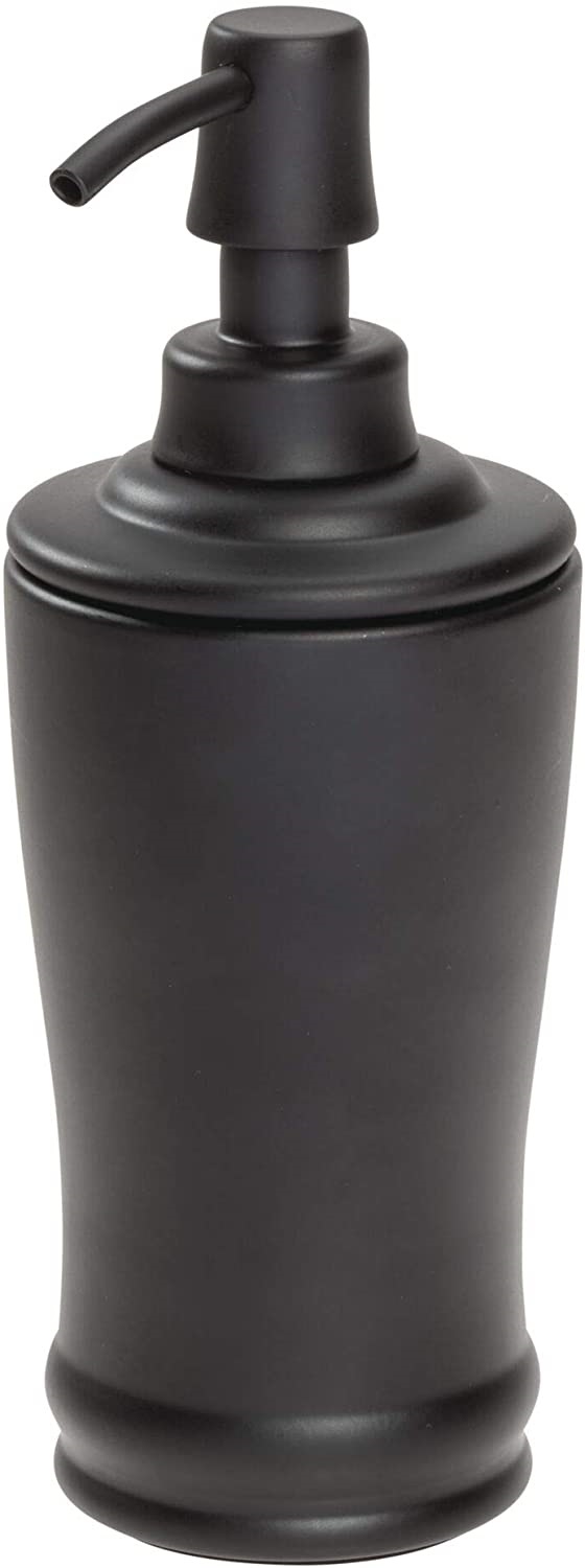 InterDesign Olivia Liquid Soap Dispenser, 236 ml. Pump Type, Metal, Matte Black 26400