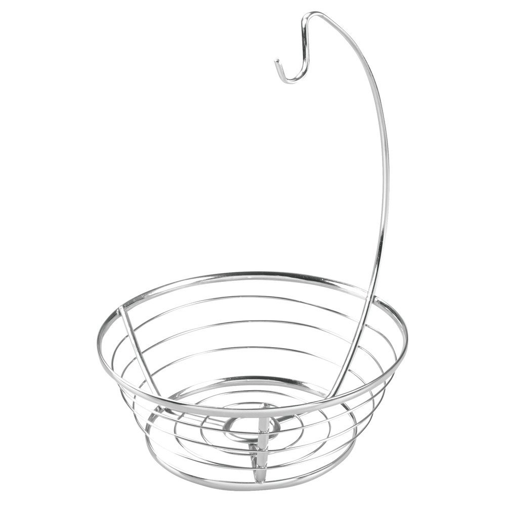 InterDesign Axis Fruit Tree Bowl with Banana Hanger for Kitchen Countertops - Chrome 59870