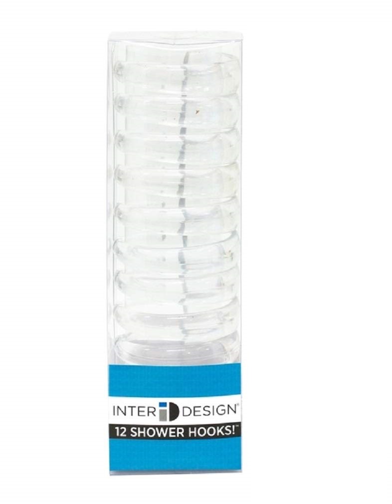 InterDesign Shower Curtain C Hook, Set of 12, Clear 76820