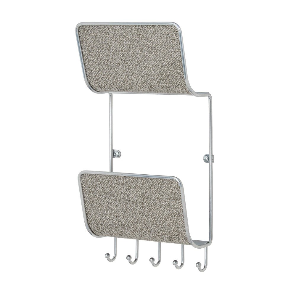 InterDesign Twillo Wall Mount Magazine & Mail Rack, 14.5 inch x 7.5 inch x 3.5 inch, Metallico 95900