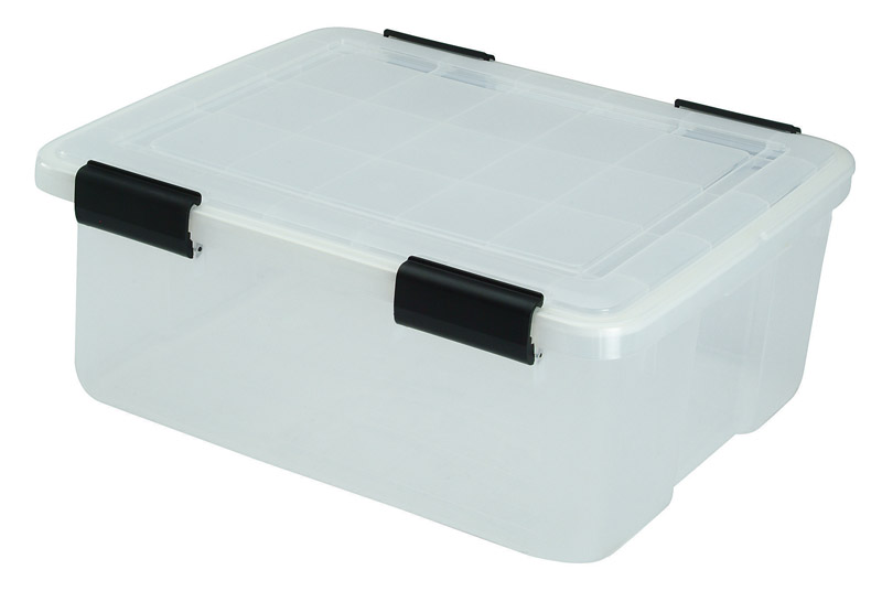 Iris Weathertight Storage Box, 28.4 Ltrs, Plastic, Clear 110400