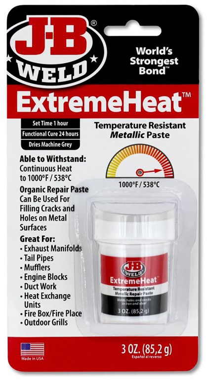 جيه-بي معجون إصلاح المعادن Weld ExtremeHeat، 88 مل. مقاوم للحرارة، درجة حرارة قصوى 538 درجة. 37901
