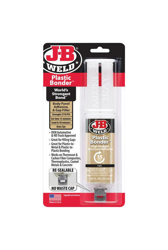 J-B Weld Plastic Bonder, 25.14 ml., Tan, High Strength Liquid 50133