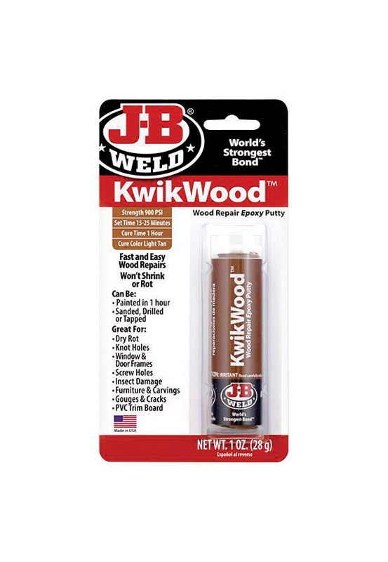 J-B Weld KwikWood Bond Wood Repair Epoxy Putty Stick, 29.57 ml., Tan 8260