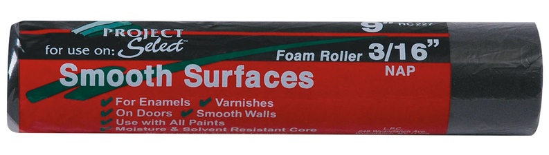 Linzer Project Select Foam Roller, 9 inch x 3/16 inch, Smooth Surfaces RC 227 0900
