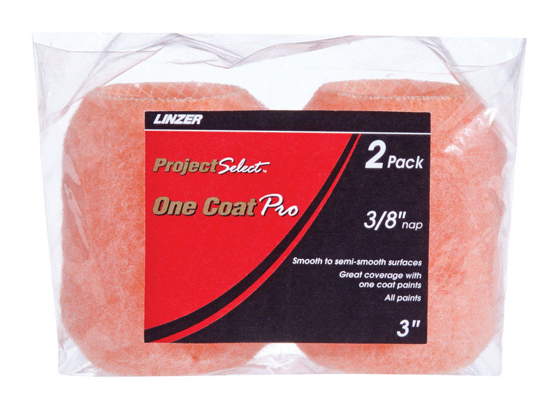 Linzer Project Selet One Coat Pro Polyester 3/8 in. x 3 in. W Regular Paint Roller Cover 2 pk RS 11432 0300