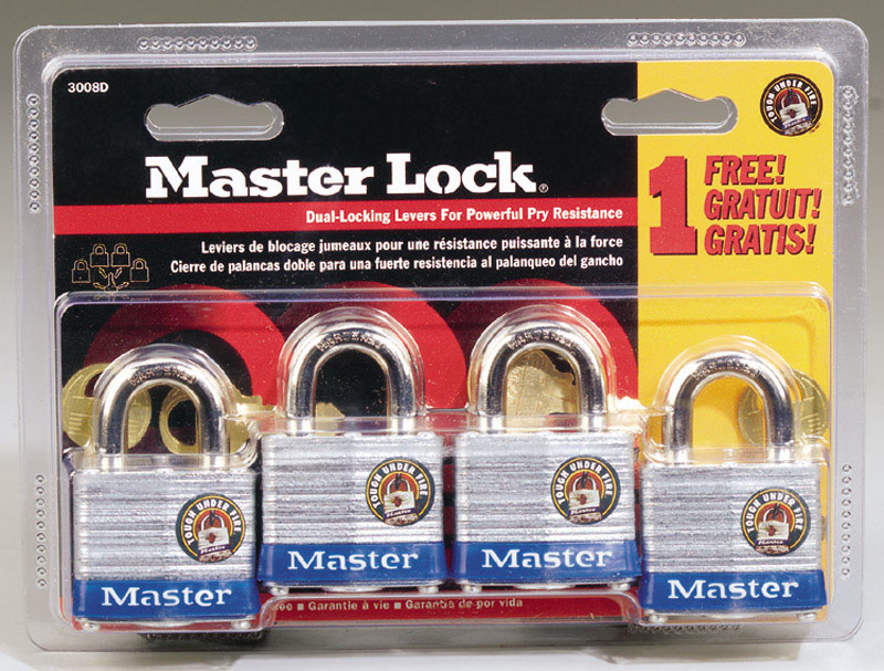 Master Lock 1-5/8 In. Keyed Alike Double Locking Steel Padlock 3008D